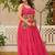 Navratri wear pink color georgette bandhni print gamthi & mirror -codi lace work gown full stitched