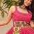 Navratri wear pink color georgette bandhni print gamthi & mirror -codi lace work gown full stitched