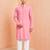 Boys pink cotton jacquard kurta pyjama set
