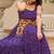 Navratri wear purple color georgette bandhni print gamthi & mirror -codi lace work gown full stitched