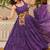 Navratri wear purple color georgette bandhni print gamthi & mirror -codi lace work gown full stitched