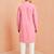 Boys pink cotton jacquard kurta pyjama set