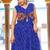 Navratri wear blue color georgette bandhni print gamthi & mirror -codi lace work gown full stitched