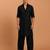 Boys black georgette sequin embroidery kurta patiala set