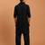 Boys black georgette sequin embroidery kurta patiala set