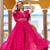 Navratri wear pink color georgette bandhni print gamthi & mirror -codi lace work gown full stitched
