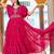Navratri wear pink color georgette bandhni print gamthi & mirror -codi lace work gown full stitched