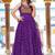 Navratri wear purple color georgette bandhni print gamthi & mirror -codi lace work gown full stitched