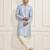 Boys aqua silk blend jacquard kurta pyjama set