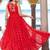 Navratri wear red color georgette bandhni print gamthi & mirror -codi lace work gown full stitched