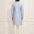 Boys aqua silk blend jacquard kurta pyjama set