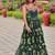 Navratri wear green color georgette printed gamthi & mirror -codi lace work gown full stitched