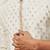 Boys cream silk blend jacquard kurta pyjama set
