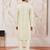 Boys cream silk blend jacquard kurta pyjama set