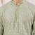 Boys mint green silk blend jacquard kurta pyjama set