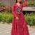 Navratri wear maroon color georgette bandhni printed gamthi & mirror work gown full stitched