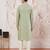 Boys mint green silk blend jacquard kurta pyjama set