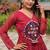 Navratri wear maroon color georgette bandhni printed gamthi & mirror work gown full stitched