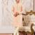 Boys peach silk blend sequin jacquard kurta pyjama set