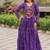 Navratri wear purple color georgette bandhni printed gamthi & mirror work gown full stitched