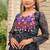 Navratri wear black color georgette bandhni printed thread embroidered mirror -codi lace work gown full stitched