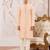 Boys peach silk blend sequin jacquard kurta pyjama set