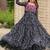 Navratri wear black color georgette bandhni printed thread embroidered mirror -codi lace work gown full stitched