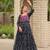 Navratri wear black color georgette bandhni printed thread embroidered mirror -codi lace work gown full stitched