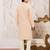 Boys peach silk blend sequin jacquard kurta pyjama set