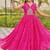 Navratri wear pink color georgette bandhni printed thread embroidered mirror work gown full stitched