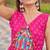 Navratri wear pink color georgette bandhni printed thread embroidered mirror work gown full stitched