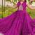 Navratri wear purple color georgette bandhni printed thread embroidered mirror work gown full stitched