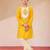 Boys yellow viscose silk zari embroidery bengali style kurta pyjama set