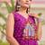 Navratri wear purple color georgette bandhni printed thread embroidered mirror work gown full stitched