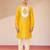 Boys yellow viscose silk zari embroidery bengali style kurta pyjama set