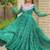 Navratri wear green color georgette bandhni printed thread embroidered mirror work gown full stitched