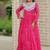 Navratri wear pink color georgette bandhni printed thread embroidered mirror work gown full stitched