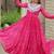 Navratri wear pink color georgette bandhni printed thread embroidered mirror work gown full stitched