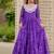 Navratri wear purple color georgette bandhni printed thread embroidered mirror work gown full stitched