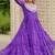 Navratri wear purple color georgette bandhni printed thread embroidered mirror work gown full stitched