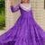 Navratri wear purple color georgette bandhni printed thread embroidered mirror work gown full stitched