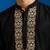 Boys black cotton hand embroidery kurta pyjama set