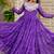 Navratri wear purple color georgette bandhni printed thread embroidered mirror work gown full stitched