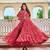Navratri wear pink color georgette bandhni printed gamathi & mirror work gown full stitched