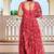 Navratri wear pink color georgette bandhni printed gamathi & mirror work gown full stitched
