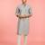 Boys grey rayon sequin embroidery kurta pyjama set