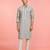 Boys grey rayon sequin embroidery kurta pyjama set