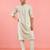 Boys off white rayon sequin embroidery kurta pyjama set