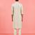 Boys off white rayon sequin embroidery kurta pyjama set