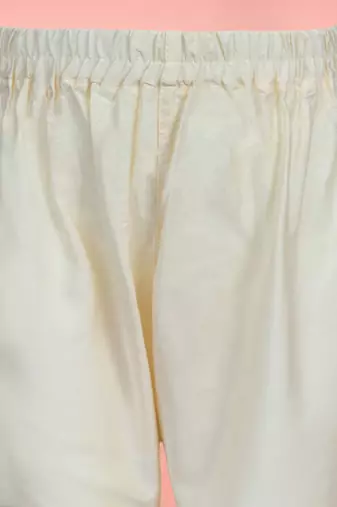 Boys off white rayon sequin embroidery kurta pyjama set